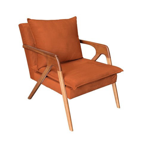 Poltrona Decorativa Monalisa Luxo Dora Bela 0126 Ferrugem