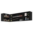 Ver imagem 2 de Kit Armário de Cozinha Aéreo Canto 90cm e Aéreo 150cm Veneza Multimóveis Mp2149 Preto/dourado