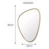 Espelho Orgânico 60x40cm Moldura Abs Dourado - 2
