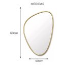 Ver imagem 2 de Espelho Orgânico 60x40cm Moldura Abs Dourado