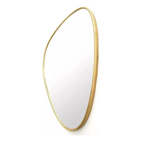 Espelho Orgânico 60x40cm Moldura Abs Dourado