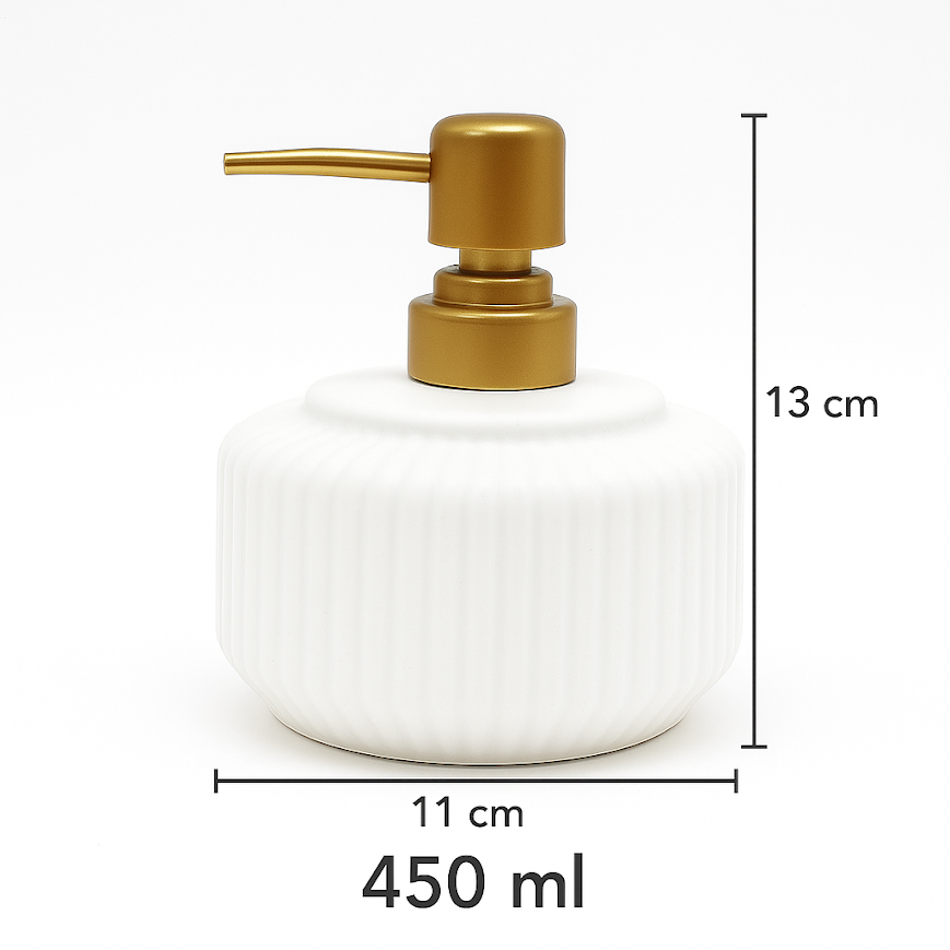 Porta Sabonete Líquido Porcelana Banheiro Dispenser Branco - 3