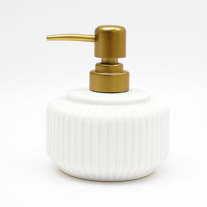 Porta Sabonete Líquido Porcelana Banheiro Dispenser Branco - 1