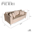 Ver imagem 6 de Sofá Pierri | Pé Aço & Tecido Acquablock Impermeável | 200cm | Bege