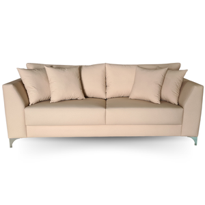 Sofá Pierri | Pé Aço & Tecido Acquablock Impermeável | 200cm | Bege