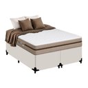Ver imagem 1 de Cama Box Casal Sintético Bipartido + Colchão Molas Ensacadas Royal Sleep Bioclassic 138cm Suporta