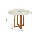 Ver imagem 5 de Conjunto Mesa com 4 Cadeiras para Sala de Jantar em Madeira Maciça e Tampo com Vidro Elma Off White/Bege