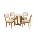 Ver imagem 2 de Conjunto Mesa com 4 Cadeiras Madeira Maciça Tampo em Mdf e Vidro Temperado Elma