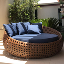 Ver imagem 3 de Sofá Concha Redonda 1,50m em Fibra Sintética para Área Externa Jardim e Sacada