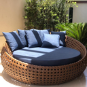 Ver imagem 2 de Sofá Concha Redonda 1,50m em Fibra Sintética para Área Externa Jardim e Sacada