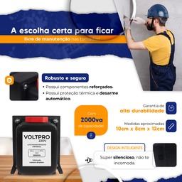 Transformador 2000va Bivolt 110 220v e 220 para 110v Trafo - 5