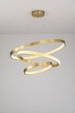 Ver imagem 1 de Pendente 3 Anéis Dourado Cristais 80cm Led 70w 3000k Bivolt 14561-pl
