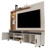 Estante Home Ocean Para Tv Até 65 Polegadas -2 Portas e Nicho com Leds -Rodizio:Off-White/Canela - 2