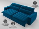Ver imagem 3 de Sofá com Molas Ensacadas Retrátil e Reclinável Strike 2,00m Veludocristal com Carregador Usb -