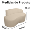 Ver imagem 6 de Sofá Curvo 2 Lugares 145cm Orgânico Bouclé Divã Lado Direito Cor:creme