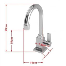 Kit Cuba Q45 Torneira Luxo 1195 Metal Válvula Click 1 Polegada G Sifão Pvc Flexível Compace - 3