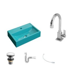 Kit Cuba Q45 Torneira Luxo 1195 Metal Válvula Click 1 Polegada G Sifão Pvc Flexível Compace - 2