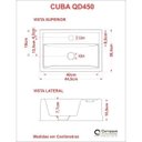 Ver imagem 3 de Kit Cuba Q45 Torneira Luxo 1195 Metal Válvula Click 1 Polegada G Sifão Pvc Flexível Compace
