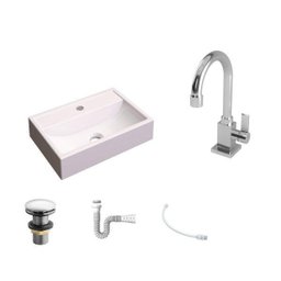 Kit Cuba Q45 Torneira Luxo 1195 Metal Válvula Click 1 Polegada G Sifão Pvc Flexível Compace - 2