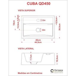 Kit Cuba Q45 Torneira Luxo 1195 Metal Válvula Click 1 Polegada G Sifão Pvc Flexível Compace - 3