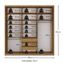 Ver imagem 6 de Guarda-Roupas Casal 100% MDF 208,5cm com 1 Porta Espelho 3 Gavetas Closet Sion Marrom/Nogueira