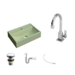Kit Cuba Q45 Torneira Luxo 1195 Metal Válvula Click 1 Polegada G Sifão Pvc Flexível Compace - 2