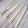 24 Pares de Hashi para Restaurante Bambu Comida Japonesa Sushi Sashimi 24cm Geométrico - 5