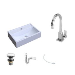 Kit Cuba Q45 Torneira Luxo 1195 Metal Válvula Click 1 Polegada G Sifão PVC Flexível Compace - 2