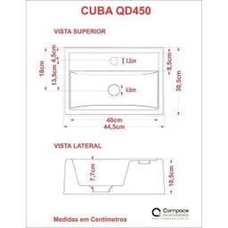 Kit Cuba Q45 Torneira Luxo 1195 Metal Válvula Click 1 Polegada G Sifão PVC Flexível Compace - 3