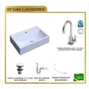 Ver imagem 4 de Kit Cuba Q45 Torneira Luxo 1195 Metal Válvula Click 1 Polegada G Sifão Pvc Flexível Compace