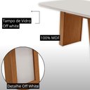 Ver imagem 6 de Mesa de Jantar Carolina 180cm Tp MDF Vidro Canto Copo Base Detalhe Off White com 6 Cadeiras Milena
