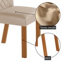 Ver imagem 5 de Mesa de Jantar Carolina 180cm Tp MDF Vidro Canto Copo Base Detalhe Off White com 6 Cadeiras Milena