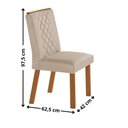 Ver imagem 3 de Mesa de Jantar Carolina 180cm Tp MDF Vidro Canto Copo Base Detalhe Off White com 6 Cadeiras Milena