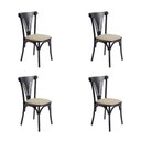 Ver imagem 1 de Kit 4 Cadeiras Paris Luxo Estofadas Estrutura Aço Resistente para Mesa de Jantar - Preta/Bege