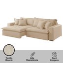 Ver imagem 3 de Sofá Zen Linho 02 Módulos 100 Cm B25 Meu Sofá Online A294 Linho Creme