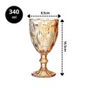 Ver imagem 3 de Jogo 6 Taças Vinho e Água Vidro Diamond Âmbar Luxo 340ml - Vivaflor Decor