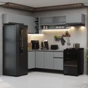 Ver imagem 1 de Armário de Cozinha Completa de Canto Suspenso 405cm Cinza Nice Madesa 03