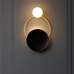 Metal lâmpada de parede ferro led bola redonda luz para sala estar led simples lâmpada parede - Pain - 1