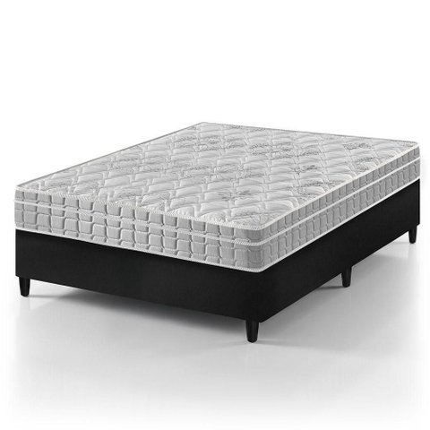Cama Box com Colchão Casal Hanover Orthopedic Espuma D33 Preto Zidi