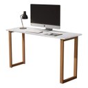 Ver imagem 3 de Mesa de Estudo com Pes de Madeira Compacta 90cm Branca