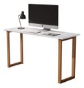 Ver imagem 3 de Mesa de Estudo com Pes de Madeira Compacta 90cm Branca