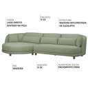 Ver imagem 3 de Sofá 05 Lugares 330cm Arizona com Chaise Direito Bouclé Verde Claro - Nexta Casa