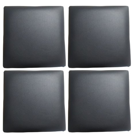 Assento Cadeira Estofado Banco/Banqueta 30cm 4 Uni Corino:Preto