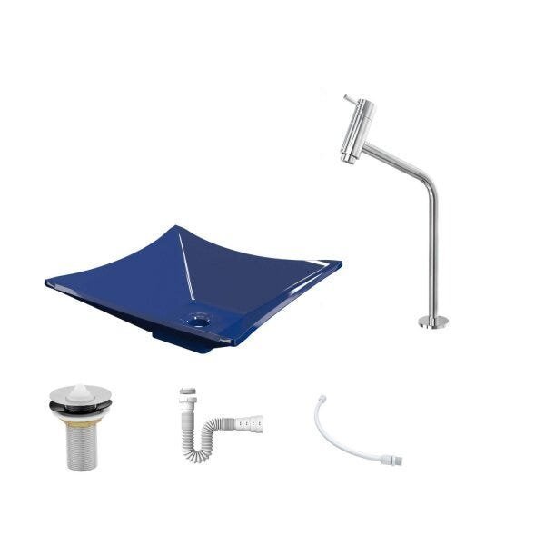 Kit Cuba L34 Torneira Link 1062 Metal Válvula 1 Polegada Sifão Pvc Flexível Compace - 2