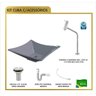 Kit Cuba L34 Torneira Link 1062 Metal Válvula 1 Polegada Sifão Pvc Flexível Compace - 3