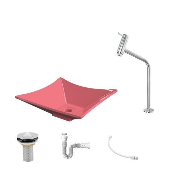Kit Cuba L34 Torneira Link 1062 Metal Válvula 1 Polegada Sifão Pvc Flexível Compace - 2