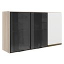 Ver imagem 1 de Armario Aereo 3 Portas Vidro MDF 120 cm Kali 1219717 Nicioli Bianco Toq Branco