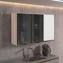 Ver imagem 6 de Armario Aereo 3 Portas Vidro MDF 120 cm Kali 1219717 Nicioli Bianco Toq Branco