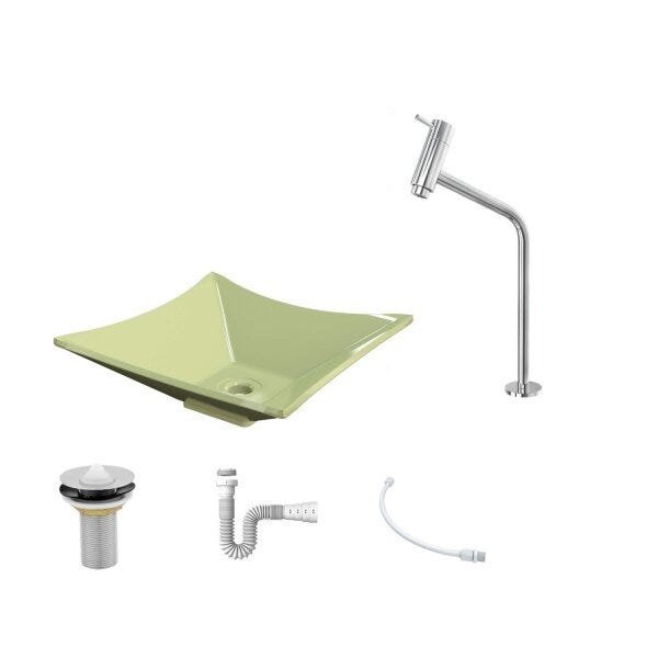 Kit Cuba L34 Torneira Link 1062 Metal Válvula 1 Polegada Sifão Pvc Flexível Compace - 2