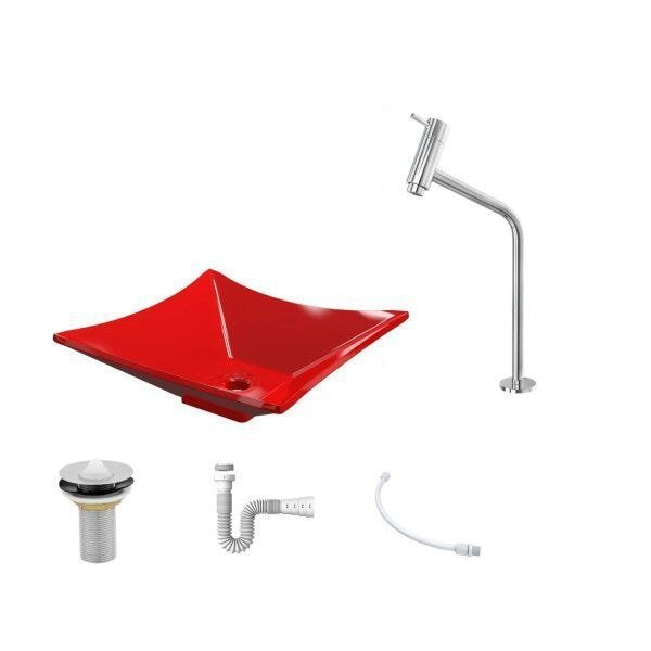 Kit Cuba L34 Torneira Link 1062 Metal Válvula 1 Polegada Sifão Pvc Flexível Compace - 2